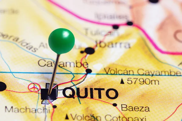 Quito pinned on a map of Ecuador