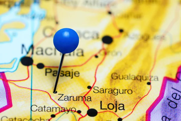 Zaruma pinned on a map of Ecuador