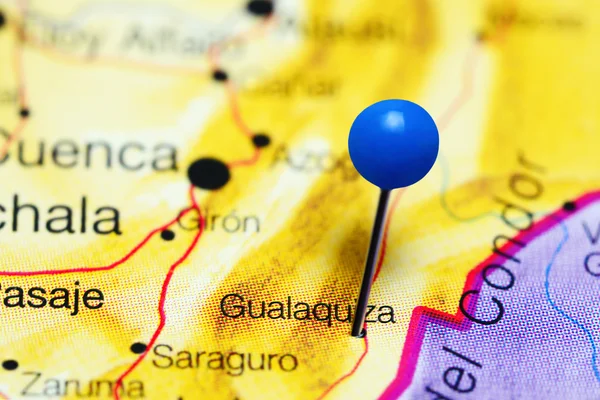 Gualaquiza pinned on a map of Ecuador