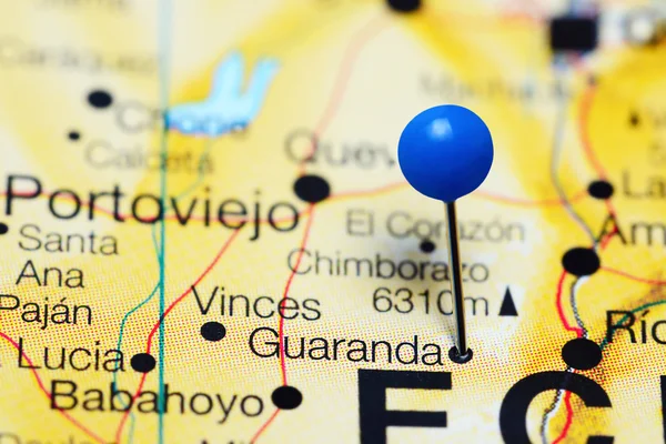Guaranda pinned on a map of Ecuador