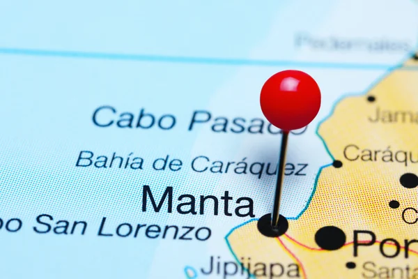 Manta pinned on a map of Ecuador