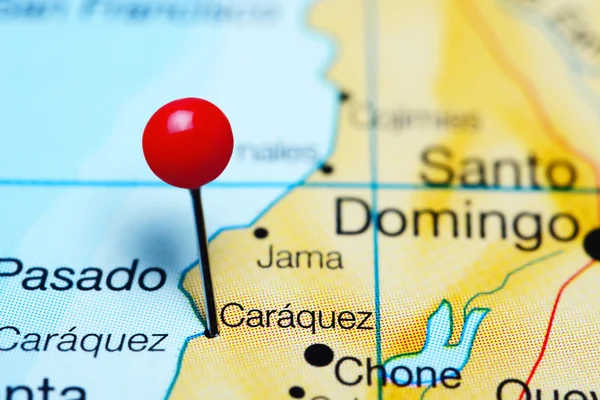 Caraquez pinned on a map of Ecuador