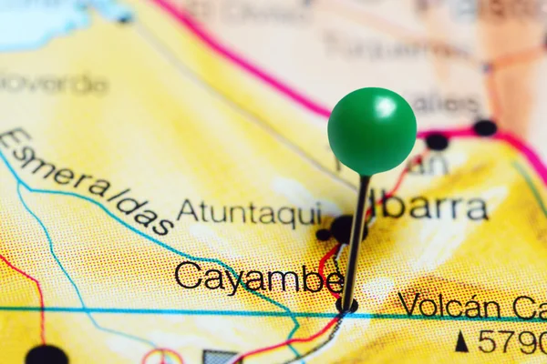 Cayambe pinned on a map of Ecuador