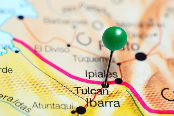 Tulcan pinned on a map of Ecuador