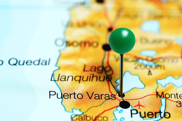 Puerto Varas pinned on a map of Chile