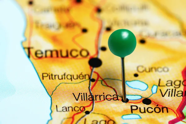 Villarrica pinned on a map of Chile