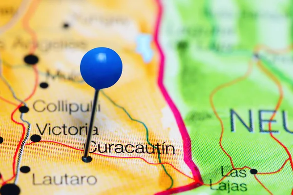 Curacautin pinned on a map of Chile