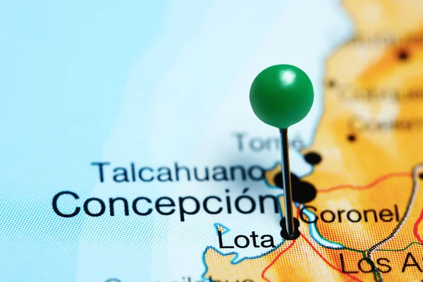 Lota pinned on a map of Chile