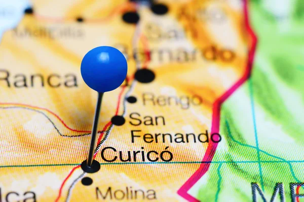Curico pinned on a map of Chile