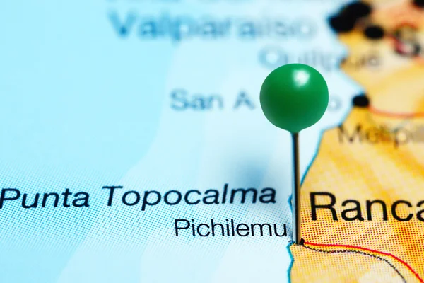 Pichilemu pinned on a map of Chile