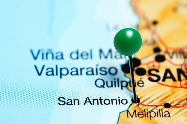 San Antonio pinned on a map of Chile