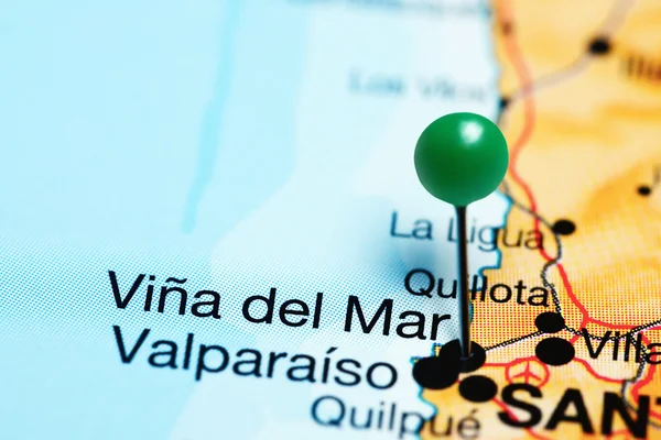 Vina del Mar pinned on a map of Chile
