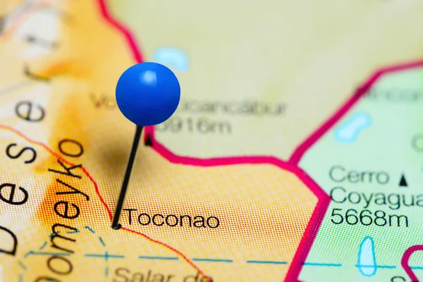 Toconao pinned on a map of Chile