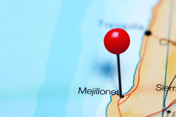 Mejillones pinned on a map of Chile