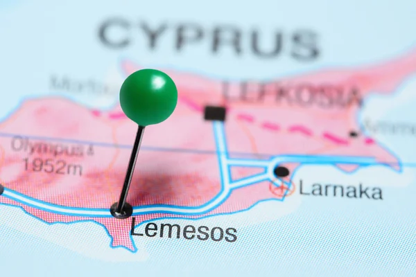 Lemesos pinned on a map of Cyprus