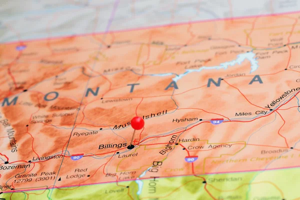 Billings pinned on a map of USA