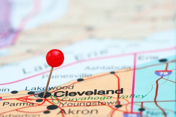 Cleveland pinned on a map of USA