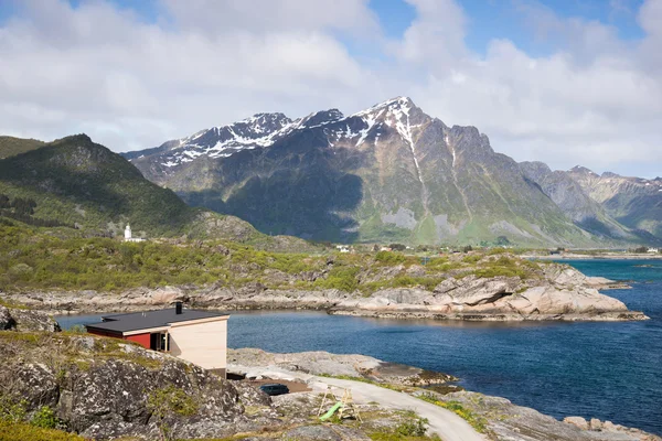 Road to mountains, Lofoten Islands in Norway