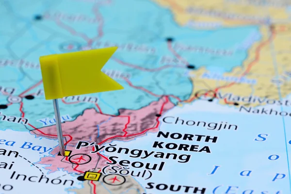 Pyongyang pinned on a map of Asia