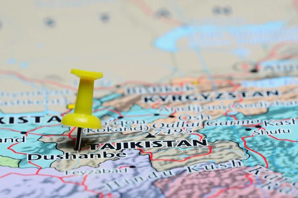 Dushanbe pinned on a map of Asia
