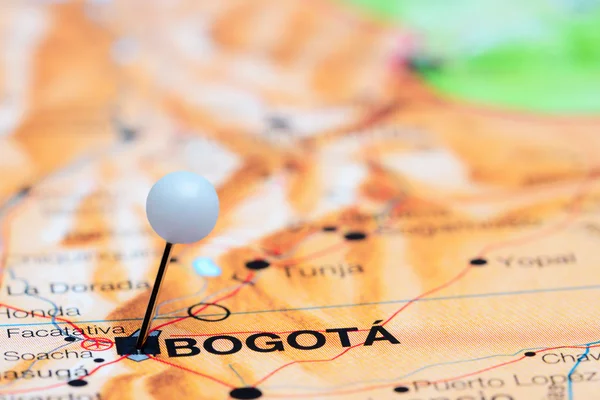 Bogota pinned on a map of America