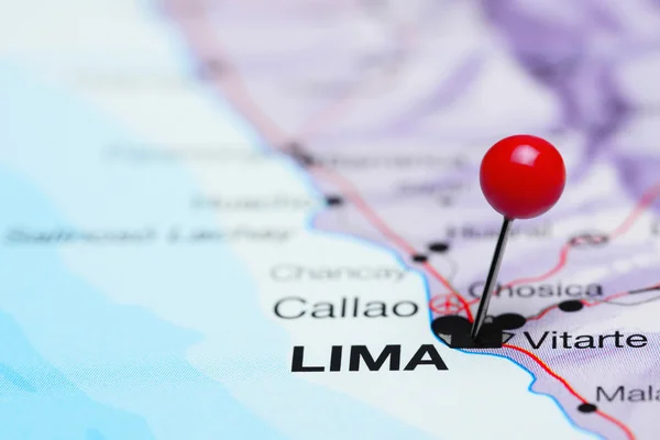 Lima pinned on a map of America
