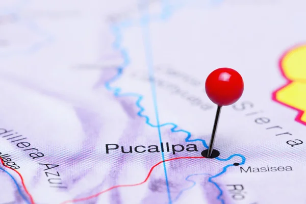 Pucallpa pinned on a map of America