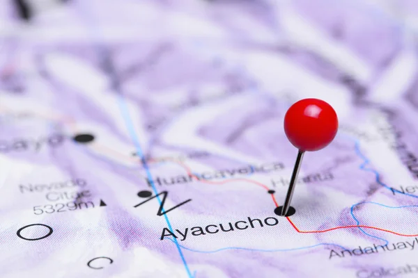 Ayacucho pinned on a map of America
