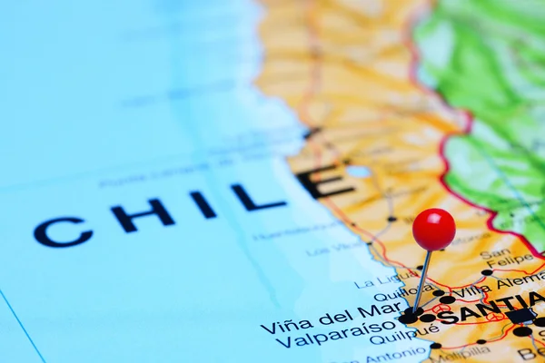 Vina del Mar pinned on a map of Chile