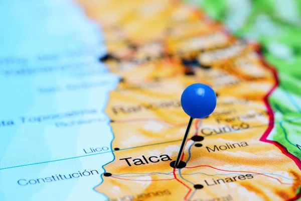 Talca pinned on a map of Chile