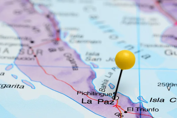 La Paz pinned on a map of Mexico