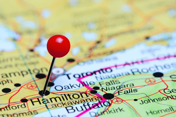 Hamilton pinned on a map of Canada