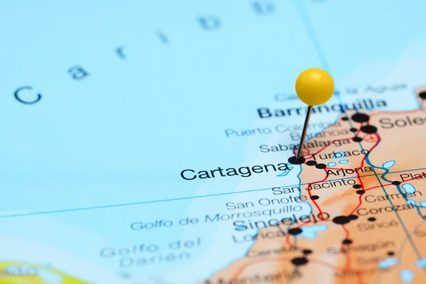Cartagena pinned on a map of America