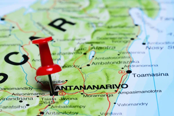 Antananarivo pinned on a map of Africa