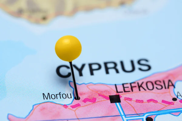 Morfou pinned on a map of Cyprus