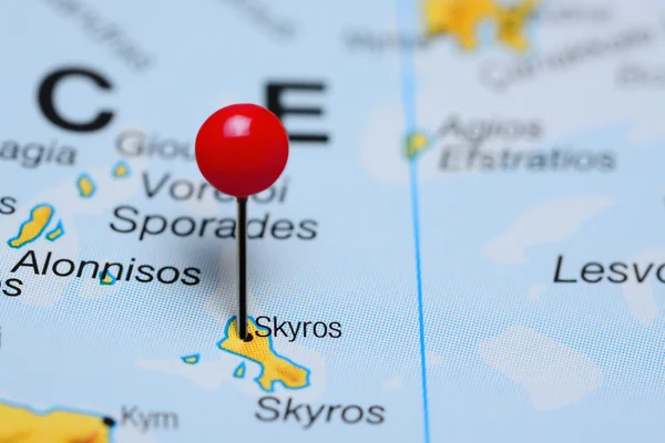 Skyros pinned on a map of Greece