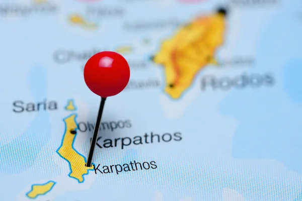 Karpathos pinned on a map of Greece
