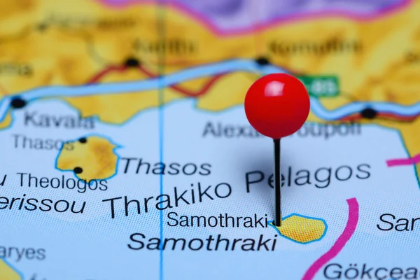 Samothraki pinned on a map of Greece