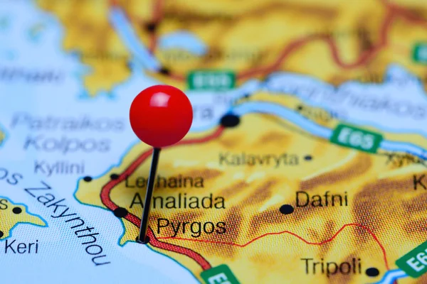 Pyrgos pinned on a map of Greece