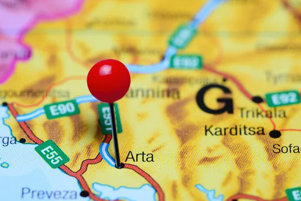 Arta pinned on a map of Greece