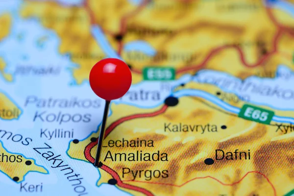 Amaliada pinned on a map of Greece
