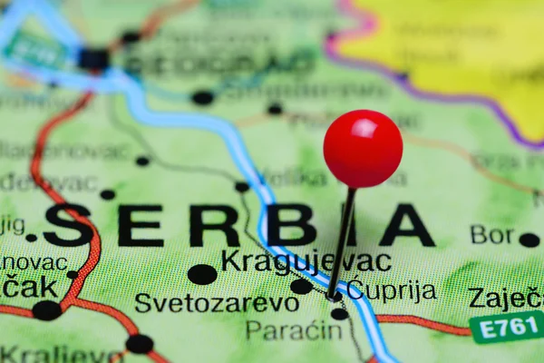 Cuprija pinned on a map of Serbia