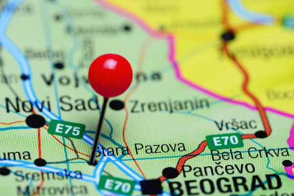 Stara Pazova pinned on a map of Serbia