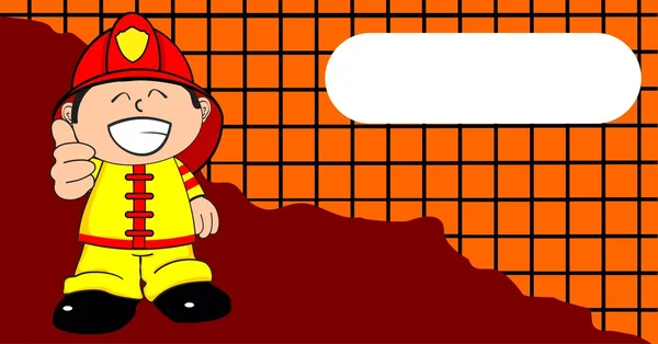 Happy firefighter cartoon expression background - Stock Image - Everypixel
