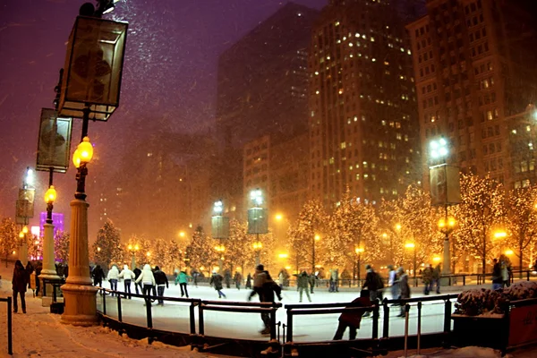 Winter night in Chicago