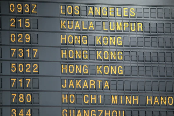 Airport departure board