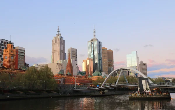 Melbourne cityscape sunset Australia