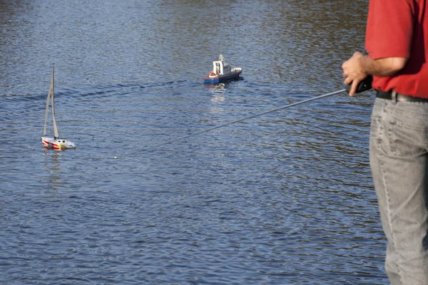 Model boat leads to the water