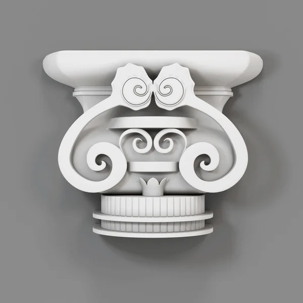 Architectural decorative element on a gray background. 3d render