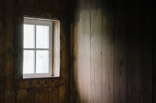 Soft Natural Window Light on Barn Board Interior.